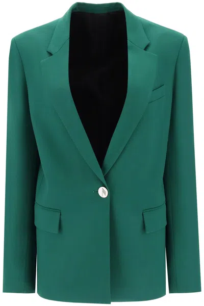 Attico Green Wool Blend Coat For Women
