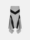 Attico Asymmetrical Maxi Skirt In Light Grey Melange
