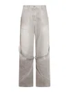 Attico The  Grey Cotton Denim Jeans In Grey