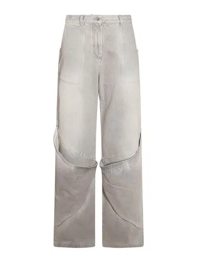 ATTICO GREY COTTON DENIM JEANS