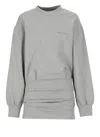 Attico Grey Crewneck Mini Dress With Logo Lettering On The Front And Tight Skirt