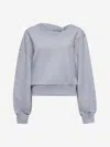 Attico Grey Cotton Logo Sweatshirt In Grigio E Beige