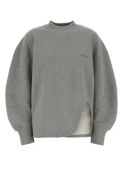 Attico Grey Cotton Oversize Sweatshirt In Gray