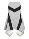 Attico Asymmetrical Maxi Skirt In Grey