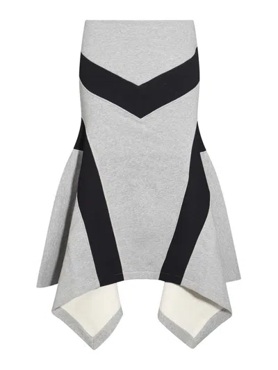 ATTICO GREY COTTON SKIRT