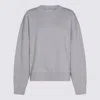 Attico Grey Crewneck Logo Pullover In Grey