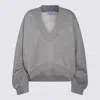 Attico Faded Grey Sweatshirt In Melange Grey