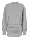 Attico Grey Crewneck Mini Dress With Logo Lettering On The Front And Tight Skirt In Gray