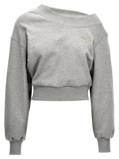 ATTICO GREY CROSSED LOGO SWEATSHIRT