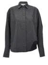 Attico Dark Grey Wool Blend Eliza Shirt In Grey