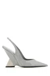 Attico Grey Leather Cheope Pumps In Greynichel