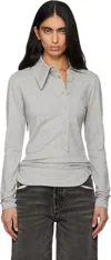Attico Grey Light American Fleece Polo In Gray