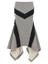 Attico Asymmetrical Maxi Skirt In Gray