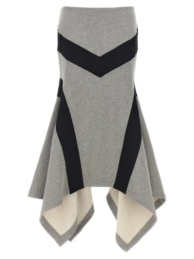 ATTICO GREY LONG SKIRT