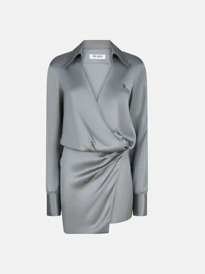 Attico Grey Mini Dress In Gray
