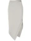 Attico Melange Grey And Beige Midi Skirt In Gray