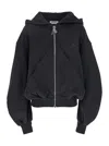 Attico Grey Sweatshirt With Hood And Logo Lettering On The Front