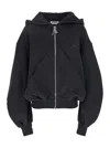 Attico Grey Sweatshirt With Hood And Logo Lettering On The Front In Cotton Woman In Grey