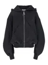 Attico Grey Sweatshirt With Hood And Logo Lettering On The Front In Cotton Woman In Grey