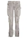 Attico Essie Tapered Cargo Jeans In Grey