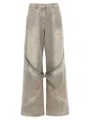 Attico Low-rise Wide-leg Jeans In Grey