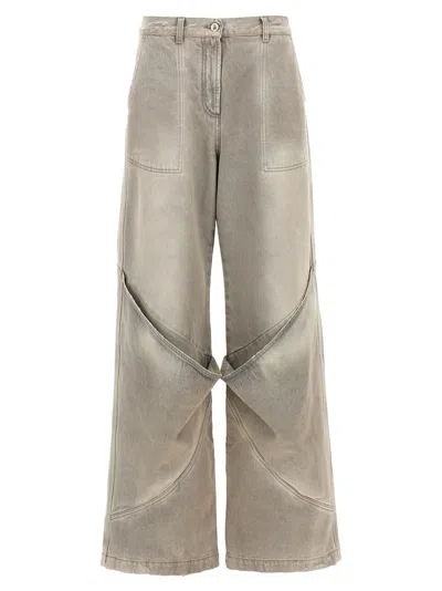ATTICO GREY USED EFFECT JEANS