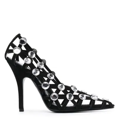 Attico Grid 105mm Rhinestone-embellished Pumps