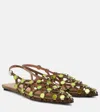 Attico Grid Embellished Ballet Flats