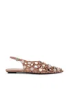 Attico Mud Coloured Grid Ballerina In Neutral