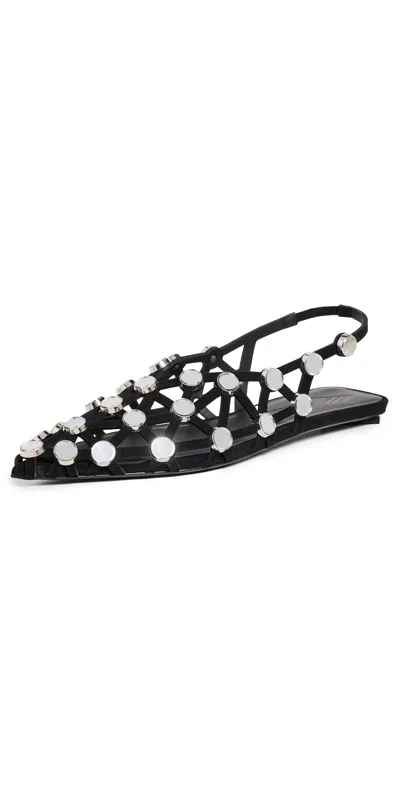 Attico Grid Ballerina In Black