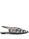 Attico Ballerina ''grid'' Dark Grey In Grey