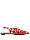 Attico Ballerina ''grid'' Red In Red