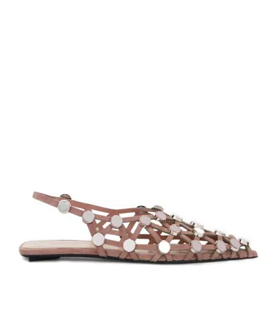 ATTICO THE ATTICO GRID MUD BALLERINA SHOES