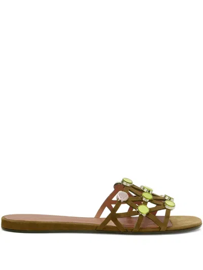 ATTICO GRID EMBELLISHED SANDALS
