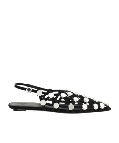 ATTICO THE ATTICO GRID SLINGBACK BALLERINA FLATS