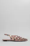 Attico Grid Flats In Rose-pink Suede In Multi