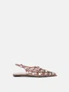 Attico Grid Embellished Slingback Flats In Neutral