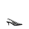 Attico The  Black Open Lattice Design Low-heeled Shoes