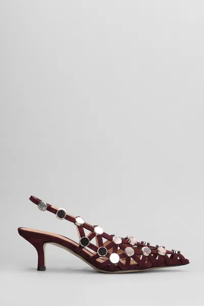 ATTICO GRID PUMPS IN BORDEAUX SUEDE