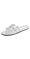 Attico Grid Slide Flats Silver