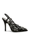 Attico Grid Slingback Dã©col In Black