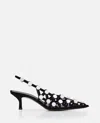 Attico The Grid Pumps With 50mm Back Strap In Black