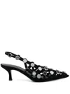 Attico The Grid Pumps With 50mm Back Strap In Black