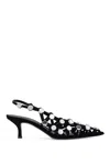 Attico The  Black Open Lattice Design Low-heeled Shoes In Black