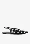 Attico Grid Ballerina In Black