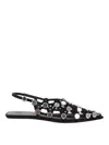 Attico Grid Ballerina In Black