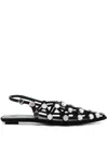Attico Grid Ballerina In Black