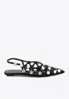 Attico Grid Ballerina In Black
