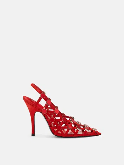 ATTICO ''GRID'' VIBRANT RED SLINGBACK