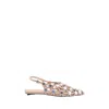 Attico Grid Embellished Slingback Flats In Beige